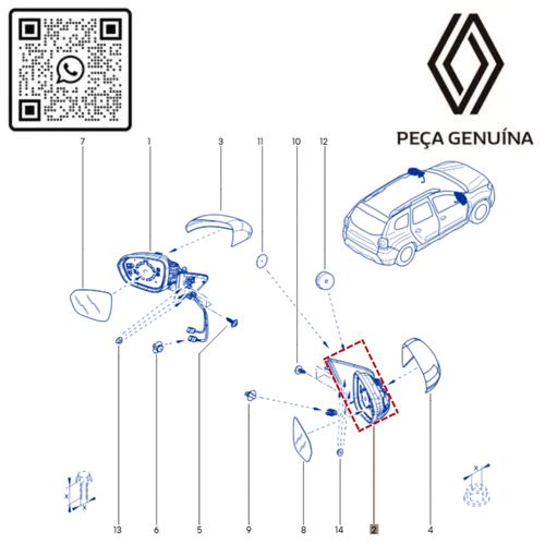 RN 14968R 963014968R Espelho Retrovisor Dir Original Renault Duster 3